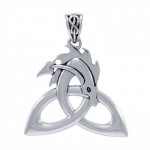 Cari Buziak Celtic Knotwork Trinity Dragon Sterling Silver Pendant Jewelry