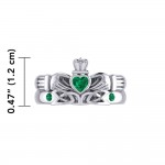 Celtic Claddagh Love Silver Commitment Band Bague