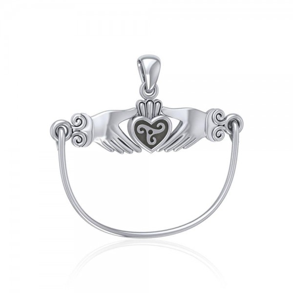 You hold my heart ~ Celtic Triquetra Claddagh Charm Holder Pendant