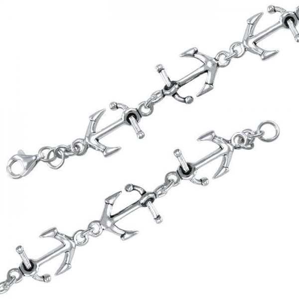 Anchor Silver Link Bracelet