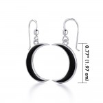 Wish Upon the Enchanting Silver Crescent Moon with Inlaid Earrings