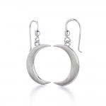 Wish Upon the Enchanting Silver Crescent Moon with Inlaid Earrings