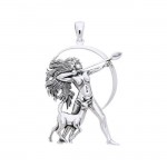 Diana Goddess Sterling Silver Pendant By Oberon Zell