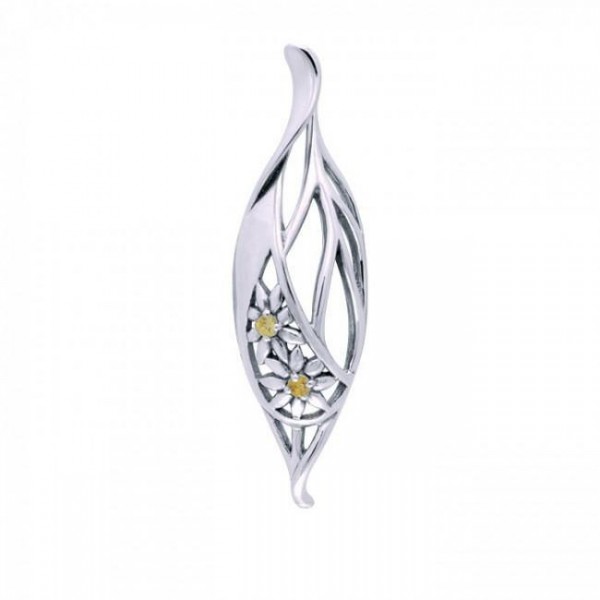 Pendentif Silver Elegance Daisy Leaf