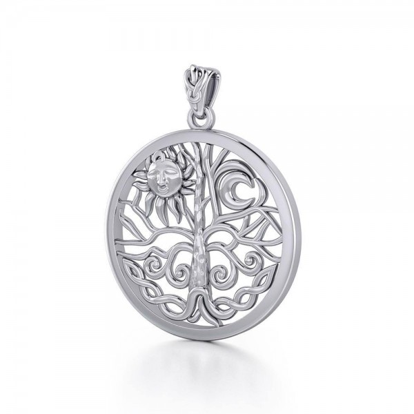 The Tree of Life in its Never-ending journey ~ Sterling Silver Jewelry Pendant