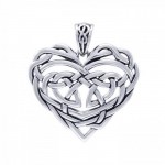 Cari Buziak Celtic Knotwork Heart Sterling Silver Pendentif Bijoux