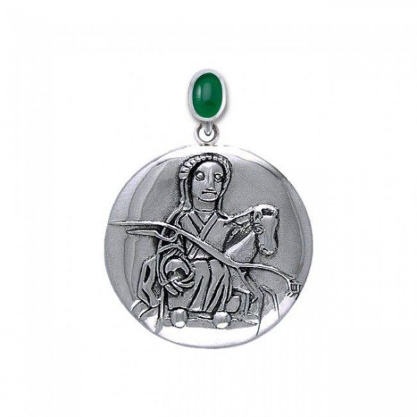 Epona Celtic Horse Goddess Sterling Silver Pendant