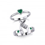 Mini Heart of Love Silver Commitment Band Ring