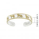 The Noble Friesian Horse ~ Bracelet de manchette en argent sterling Bijoux avec accent d’or 14 carats