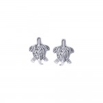 Aboriginal-inspired Sea Turtle Sterling Silver Post Earrings Jewelry