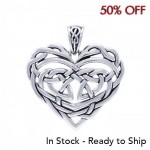 Cari Buziak Celtic Knotwork Heart Sterling Silver Pendant Jewelry