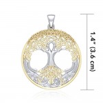 Behold the Magnificent Tree of Life ~ 14k Gold accent and Sterling Silver Jewelry Pendant
