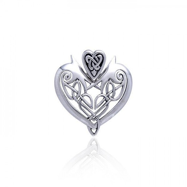 Joyous Heart Celtic Knotwork Silver Pendant