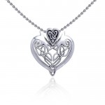 Joyous Heart Celtic Knotwork Silver Pendant