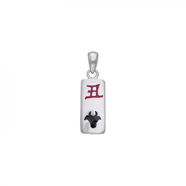 Chinese Astrology Ox Silver Pendant