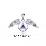Pendentif de récupération Angel Wings avec pierre précieuse