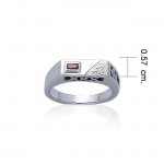 Modern Band Ring with Rectangle Gemstone