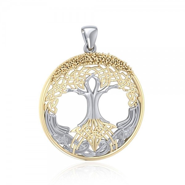 Voici le magnifique arbre de vie ~ accent en or 14 carats et pendentif de bijoux en argent sterling