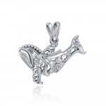 A gift of solitude ~ Sterling Silver Whale Filigree Pendant Jewelry
