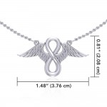 Angel Wings with Infinity Sterling Silver Necklace