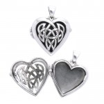 Celtic Heart Aroma Silver Locket Pendant
