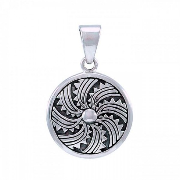Safe in Shield ~ Sterling Silver Viking Warrior Shield Pendant Jewelry