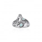 Celtic Mermaid Ring with Gemstones