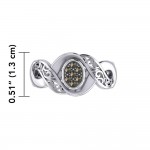 Silver Bold Filigree Ring with Gemstones