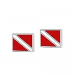 Dare to dive deep ~ Sterling Silver Jewelry Dive Flag Post Earrings