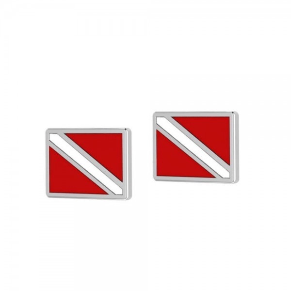 Dare to dive deep ~ Sterling Silver Jewelry Dive Flag Post Earrings