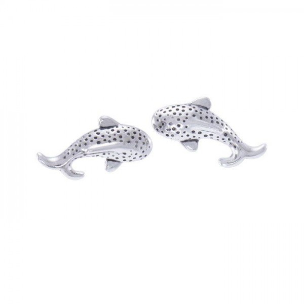 Small Whale Shark  Sterling Silver Post Earring