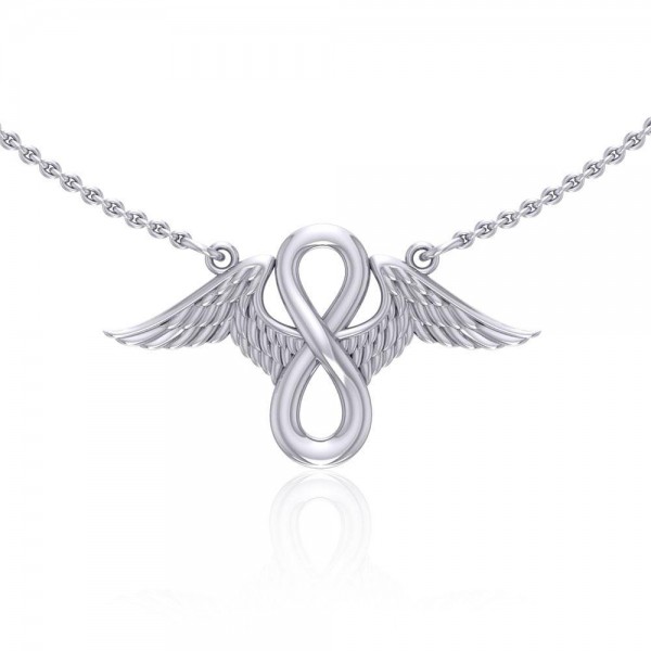 Angel Wings with Infinity Sterling Silver Necklace
