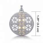 Flower of Life Mandala Silver and Gold Pendant