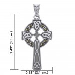 Pendentif en argent Croix celtique avec Marcasite