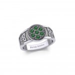 Celtic Trinity Knot Ring with Gemstones