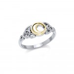 Celtic Moon Silver and Gold Ring