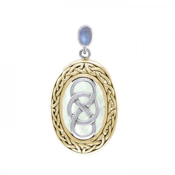 Celtic Infinity Binding Spell Silver and Gold Pendant