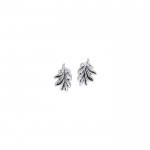 Oak Leaves Silver Post Earrings