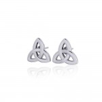 Trinity Knot Silver Post Earrings