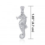 A touch of whimsical sea vibe ~ Sterling Silver Seahorse Filigree Pendant Jewelry