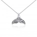 Silver Aboriginal Whale Tail Pendant and Chain Set