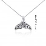 Silver Aboriginal Whale Tail Pendant and Chain Set