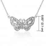 Un symbolisme qui change la vie ~ Bijoux en argent sterling Celtic Knotwork Butterfly Necklace