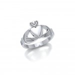 Take my love for a lifetime ~ Celtic Knotwork Irish Claddagh Sterling Silver Ring