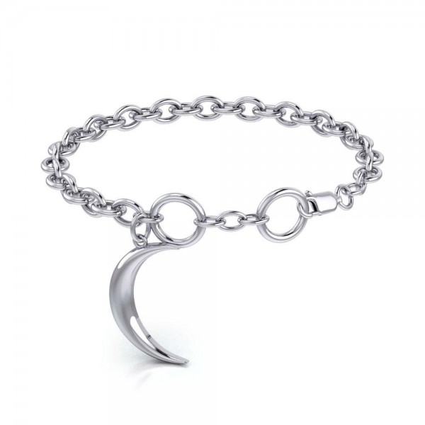 Crescent Moon Sterling Silver Bracelet