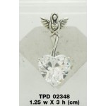 Elegance of the Earth Angel ~ Sterling Silver Jewelry Pendant with Heart-shaped Gemstones