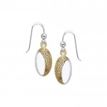 A lifetime symbolism of the Goddess Danu ~ Sterling Silver Celtic Knotwork Hook Earrings Jewelry with 14k Gold Accent