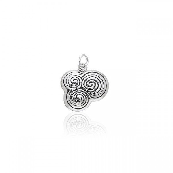 Celtic Spiral Silver Charm