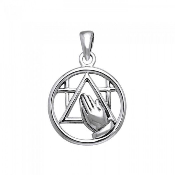 Prayer AA Symbol Silver Pendant