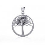 Tree of Life with Roses Silver Pendant